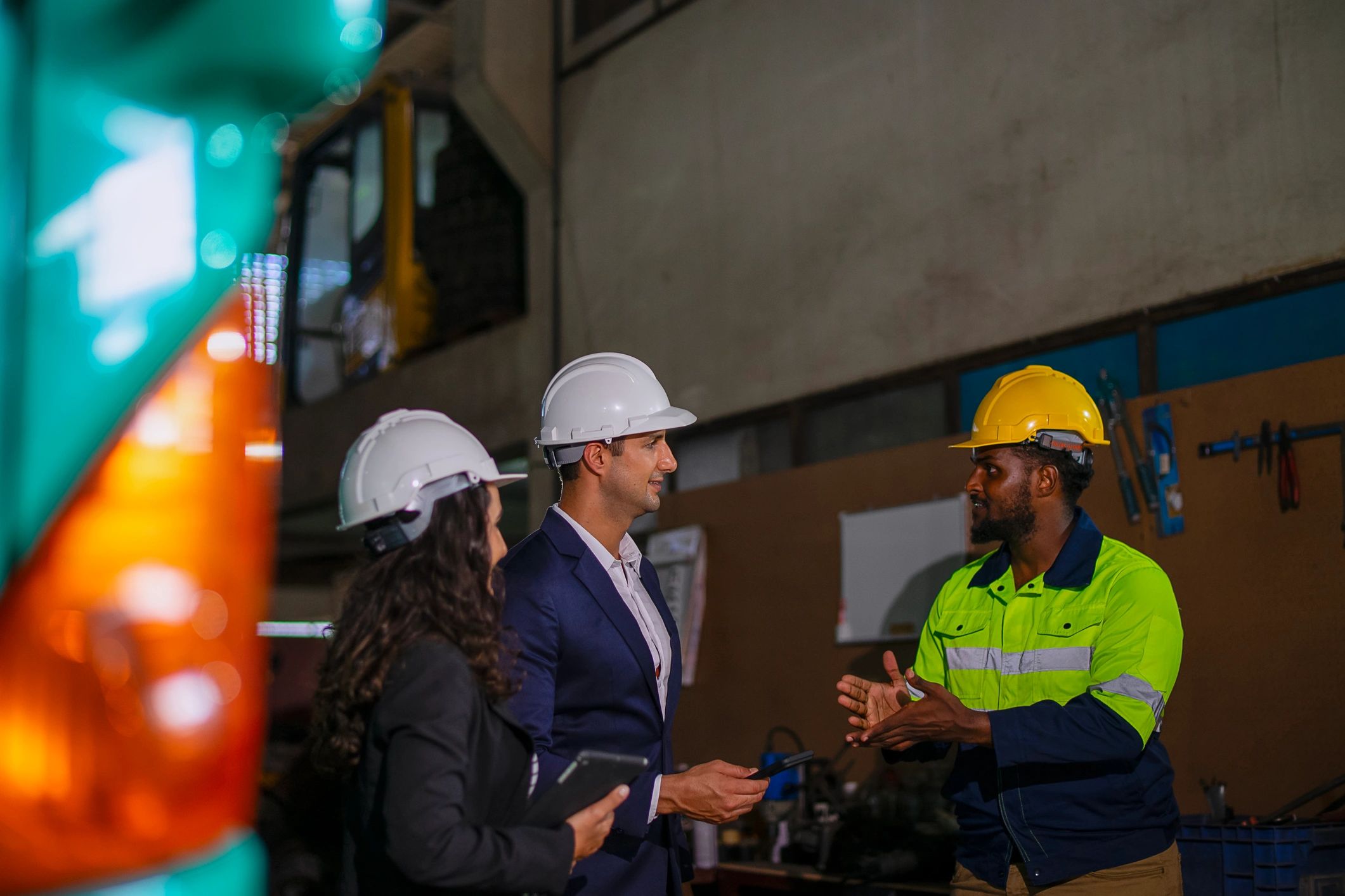 Business professional at a construction site representing a client testimonial